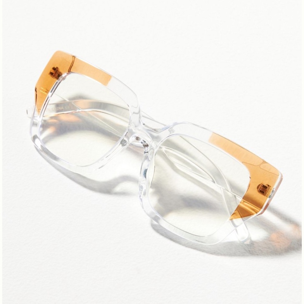 Anthropologie Blue Light Glasses I-SEA Pop Corner Glasses 0.0 Strength NEW